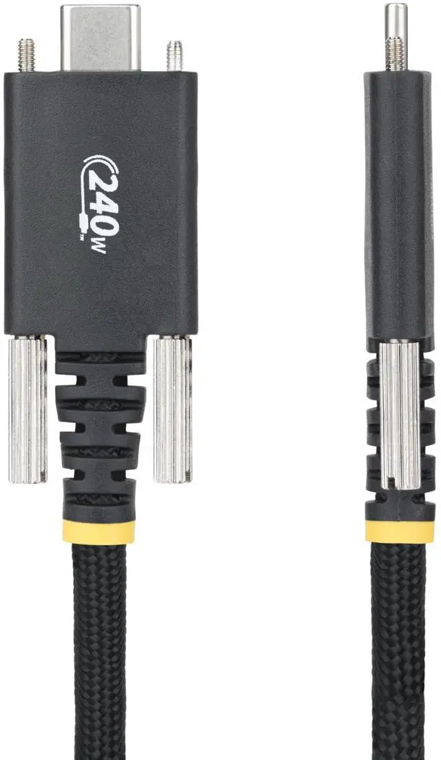 Alt view image 4 of 8 - StarTech 10ft (3m) USB-C Charging Cable, Side Screw Locking, 240W (5A) PD EPR, Dual-Layer Silicone/Braided Jacket, USB 2.0 Laptop Charger Cable, USB-C Charging Cord Model S2CEPR3M-USBSL-CABLE