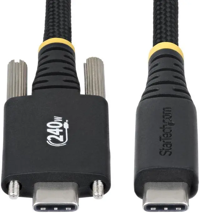 Alt view image 5 of 8 - StarTech 10ft (3m) USB-C Charging Cable, Side Screw Locking, 240W (5A) PD EPR, Dual-Layer Silicone/Braided Jacket, USB 2.0 Laptop Charger Cable, USB-C Charging Cord Model S2CEPR3M-USBSL-CABLE