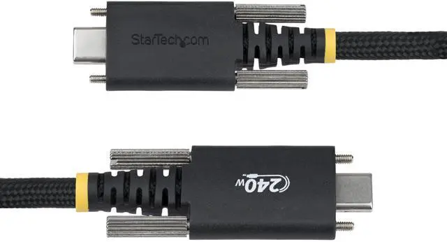 Alt view image 6 of 8 - StarTech 10ft (3m) USB-C Charging Cable, Side Screw Locking, 240W (5A) PD EPR, Dual-Layer Silicone/Braided Jacket, USB 2.0 Laptop Charger Cable, USB-C Charging Cord Model S2CEPR3M-USBSL-CABLE