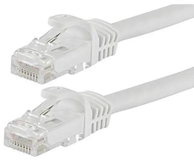 Alt view image 3 of 7 - Monoprice Cat6 Ethernet Patch Cable - 7 Feet - White | Network Internet Cord - Snagless RJ45, Stranded, 550Mhz, UTP, Pure Bare Copper Wire, 24AWG - Flexboot Series