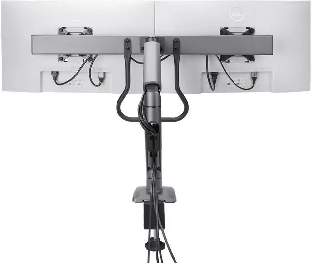 Alt view image 8 of 11 - StarTech Desk Mount Dual Monitor Arm with Crossbar, Up To 27 Displays, VESA 75x75/100x100, Max 33lb/15kg, C-Clamp, Fully Articulating, Mechanical Spring, TAA - H2M1AS2-MONITOR-ARM
