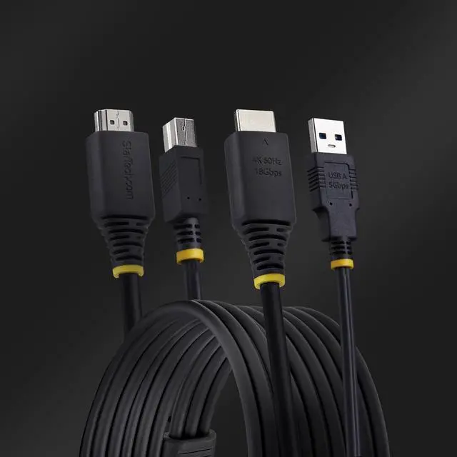 Alt view image 6 of 6 - StarTech  6ft (1.8m) HDMI and USB 5Gbps KVM Cable, 4K 60Hz, HDMI 2.0 and USB Combo Cable for KVM Switches Model HU1226-KVM-CABLE