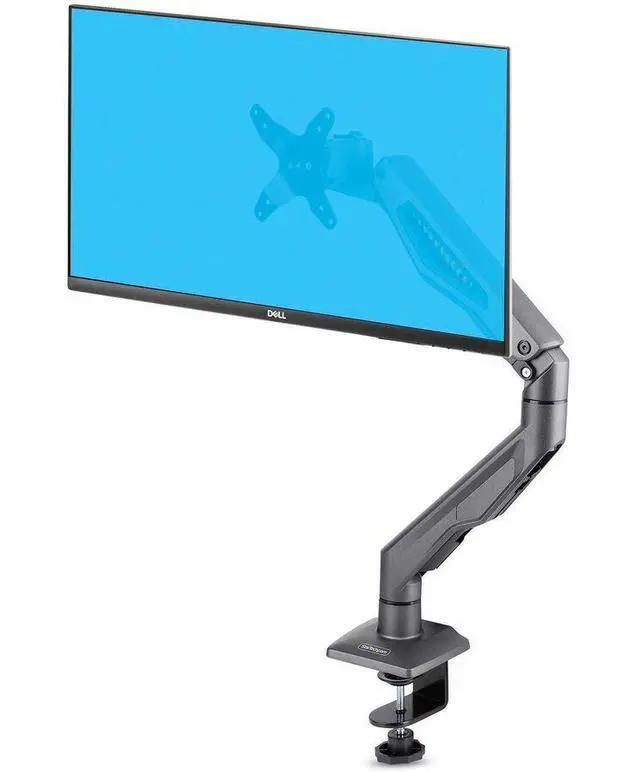 Alt view image 4 of 10 - StarTech Desk Mount Monitor Arm, Up To 32 Display, Max 22lb/10kg, VESA 75x75/100x100, C-Clamp, Fully Articulating, Mechanical Spring, TAA-compliant - H1M1AG2-MONITOR-ARM