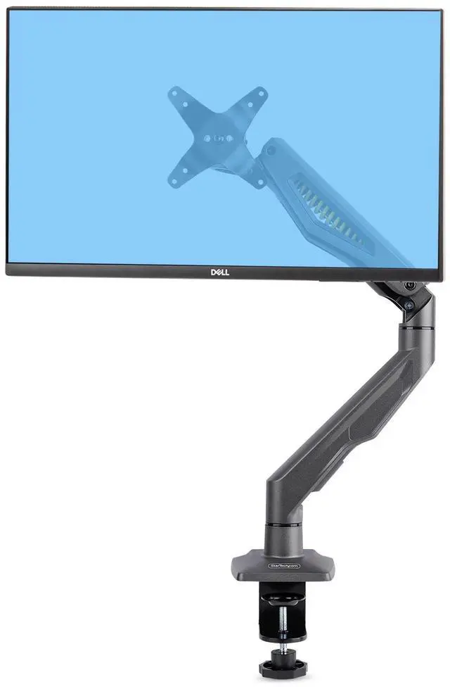 Alt view image 6 of 10 - StarTech Desk Mount Monitor Arm, Up To 32 Display, Max 22lb/10kg, VESA 75x75/100x100, C-Clamp, Fully Articulating, Mechanical Spring, TAA-compliant - H1M1AG2-MONITOR-ARM