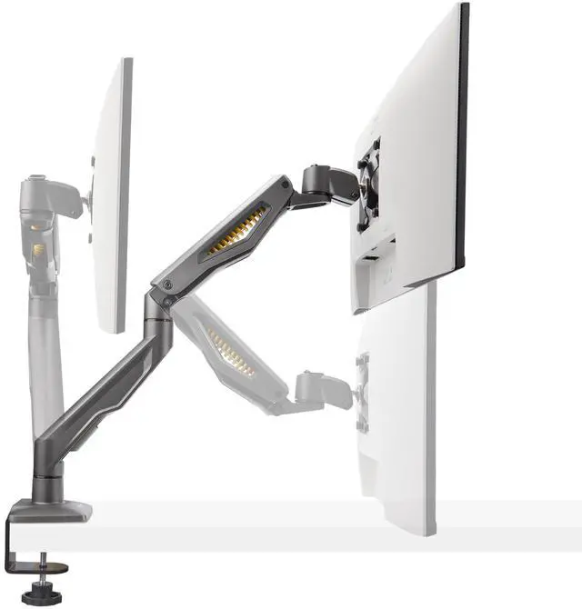Alt view image 9 of 10 - StarTech Desk Mount Monitor Arm, Up To 32 Display, Max 22lb/10kg, VESA 75x75/100x100, C-Clamp, Fully Articulating, Mechanical Spring, TAA-compliant - H1M1AG2-MONITOR-ARM