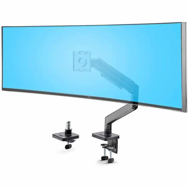 Alt view image 4 of 10 - StarTech Monitor Desk Mount for up to 49in 32:9 Ultrawide Curved Screens, Mechanical Spring Arm, C-Clamp/Grommet, Tool-Less Adjustment, Max 44lb/20kg - H1M1AG1-MONITOR-ARM