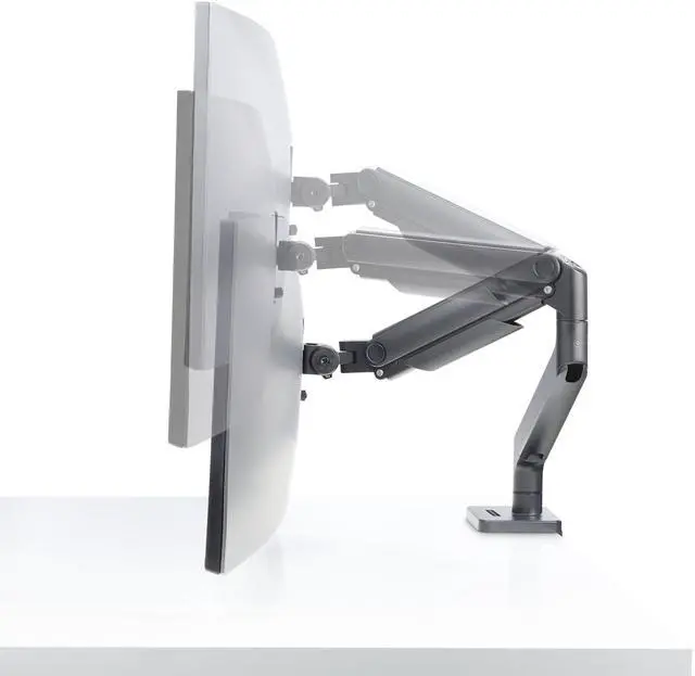 Alt view image 7 of 10 - StarTech Monitor Desk Mount for up to 49in 32:9 Ultrawide Curved Screens, Mechanical Spring Arm, C-Clamp/Grommet, Tool-Less Adjustment, Max 44lb/20kg - H1M1AG1-MONITOR-ARM