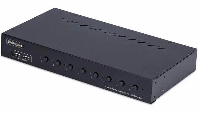 Alt view image 4 of 8 - StarTech 8-Port DisplayPort KVM Switch with 1U Rack Mount Kit, 4K 60Hz DP 1.2, Push-Button & Hotkey Switching, 4-Port USB Hub, OS Independent, TAA Compliant - R8AD122-KVM-SWITCH