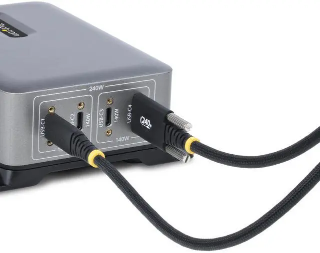 Alt view image 5 of 8 - StarTech 10ft (3m) USB-C Charging Cable, 240W (5A) PD EPR, Dual-Layer Silicone/Braided Jacket, USB 2.0 Laptop Charger Cable, USB-IF Certified, Rugged USB-C Charging Cord Model S2CEPR10F-USB-CABLE