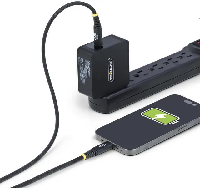 Alt view image 8 of 8 - StarTech 10ft (3m) USB-C Charging Cable, 240W (5A) PD EPR, Dual-Layer Silicone/Braided Jacket, USB 2.0 Laptop Charger Cable, USB-IF Certified, Rugged USB-C Charging Cord Model S2CEPR10F-USB-CABLE
