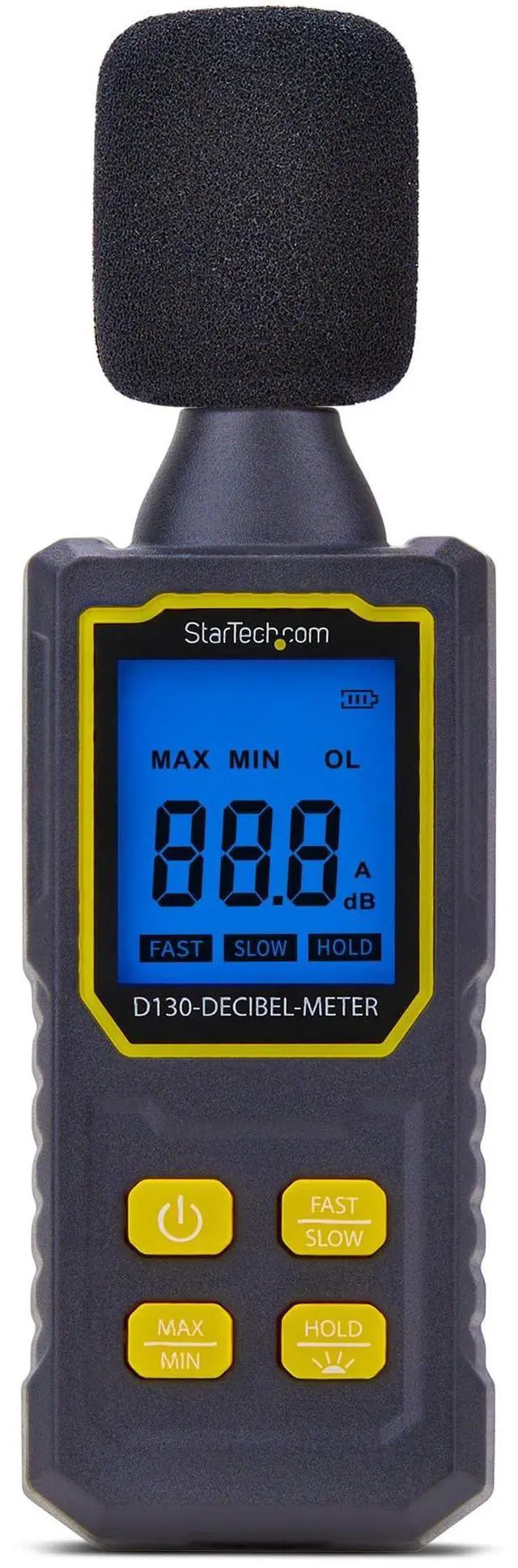 Alt view image 6 of 9 - StarTech Handheld Digital Sound Meter w/Large LCD, Noise/Decibel Reader for Server Room/Office, Audio Level Monitor, 30-130dBA Range, Accurate Min/Max Readings - D130-DECIBEL-METER