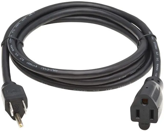 Alt view image 10 of 12 - Tripp Lite 6ft Power Extension Cord NEMA 5-15P to NEMA 5-15R Black P02200613A