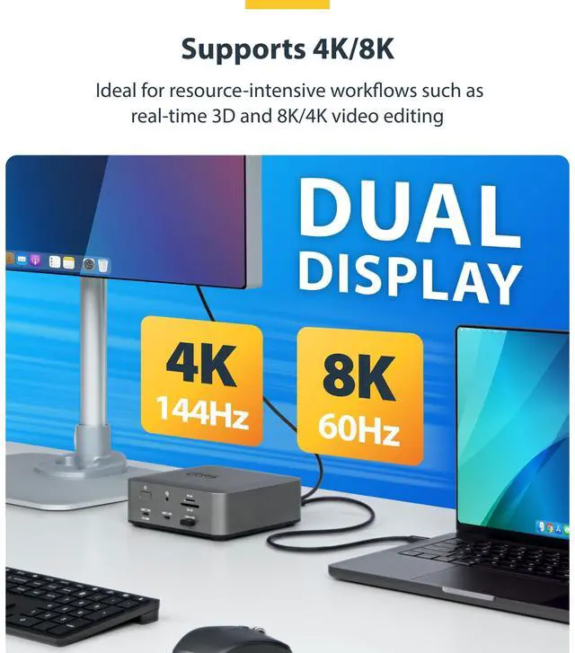 Alt view image 7 of 10 - StarTech 3ft (1m) Thunderbolt 5 Cable, 80Gbps/Up to 120Gbps, 240W PD, 8K 60Hz Video, Certified Thunderbolt Cable - Compatible w/Thunderbolt 4/USB4/USB-C - TBLT5MM1M240W