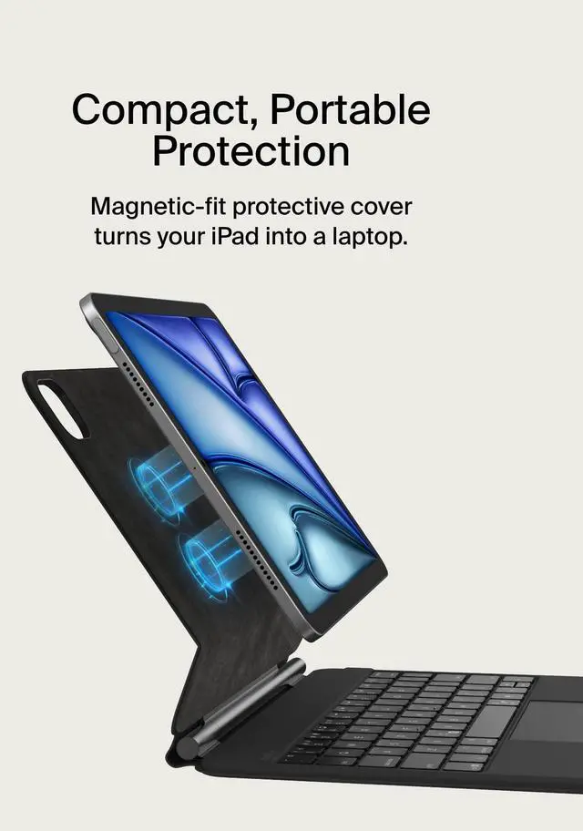 Alt view image 11 of 15 - Belkin Connect Keyboard/Cover Case for 10.9" to 11" Apple iPad Pro 11 (2024), iPad Air, iPad Air (4th Generation), iPad Air (5th Generation), iPad Air 11 (2024), iPad Pro (3rd Generation), i