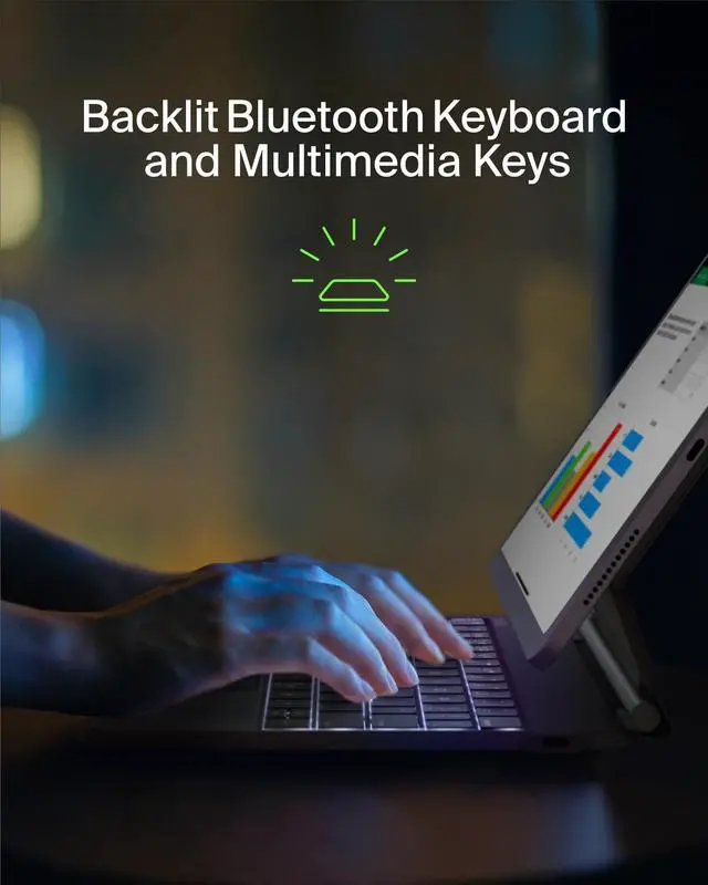 Alt view image 13 of 15 - Belkin Connect Keyboard/Cover Case for 10.9" to 11" Apple iPad Pro 11 (2024), iPad Air, iPad Air (4th Generation), iPad Air (5th Generation), iPad Air 11 (2024), iPad Pro (3rd Generation), i
