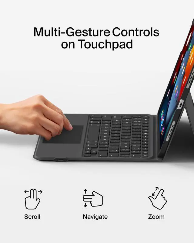 Alt view image 18 of 20 - Belkin Connect Keyboard/Cover Case (Folio) for 10.9" to 11" Apple iPad Air (5th Generation), iPad Pro 11 (2022), iPad Air (4th Generation), iPad Air 11 (2024), iPad Pro (2nd Generation), iPa