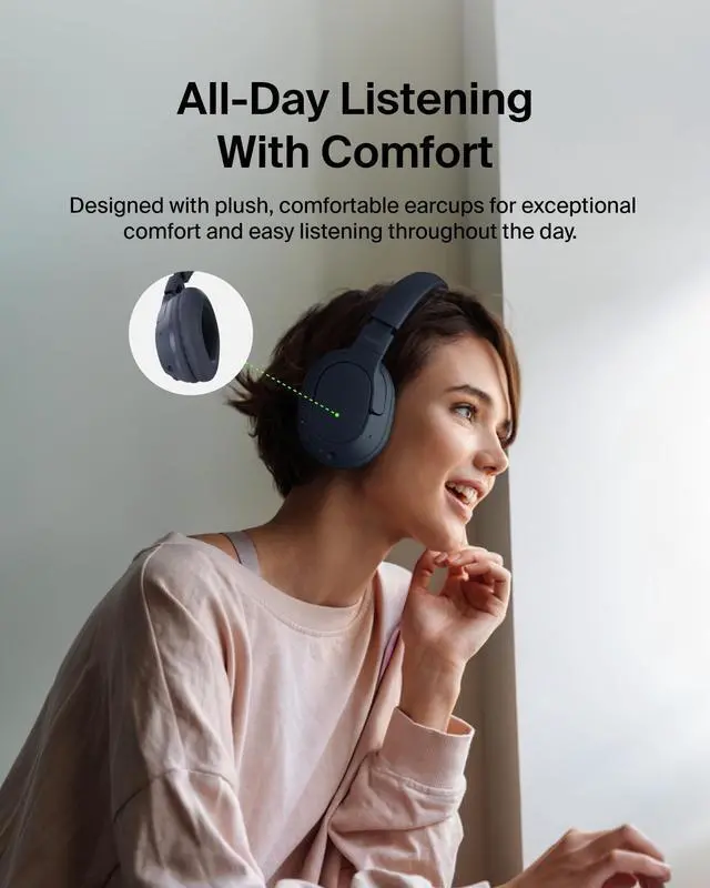Alt view image 14 of 14 - Belkin SoundForm Surround Wireless Over-Ear Headphones AUD009fqBL - Blue