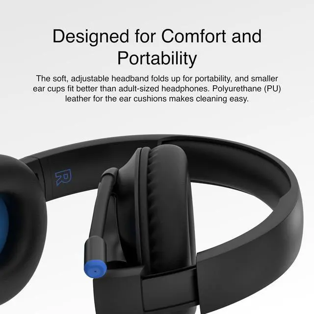 Alt view image 11 of 11 - Belkin SoundForm Inspire high-quality Wired Over-Ear Headset for Kids - Black