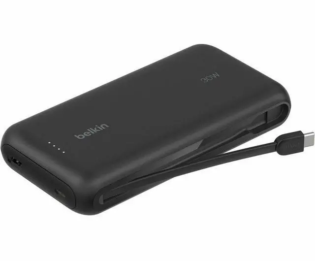 Alt view image 8 of 8 - Belkin BoostCharge Power Bank 20K With Integrated Cable - For Smartphone, iPhone, Tablet PC, iPad mini, iPad, iPad Pro - 20000 mAh - USB Type-C Connector - 2 x USB - Black