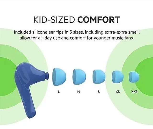 Alt view image 11 of 14 - SoundForm Nano Wireless Earbuds for Kids Blue