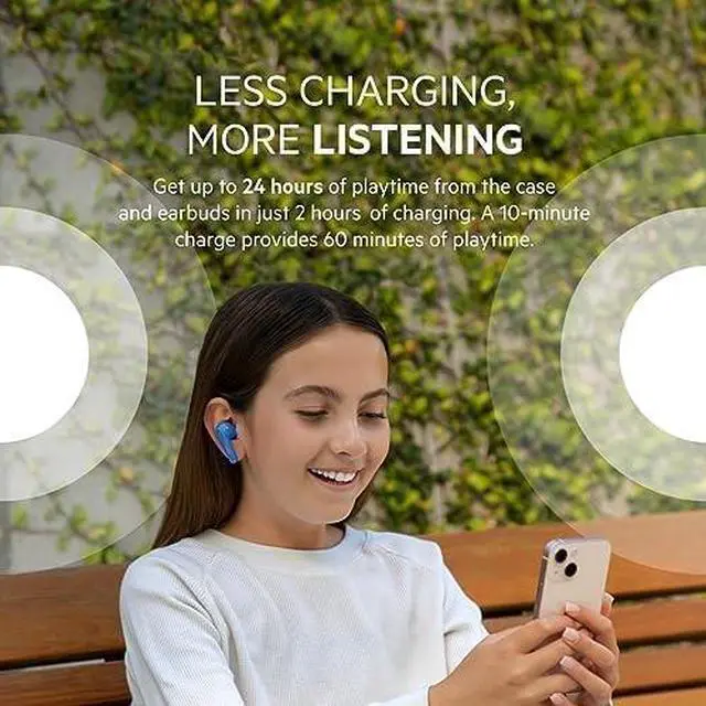 Alt view image 12 of 14 - SoundForm Nano Wireless Earbuds for Kids Blue