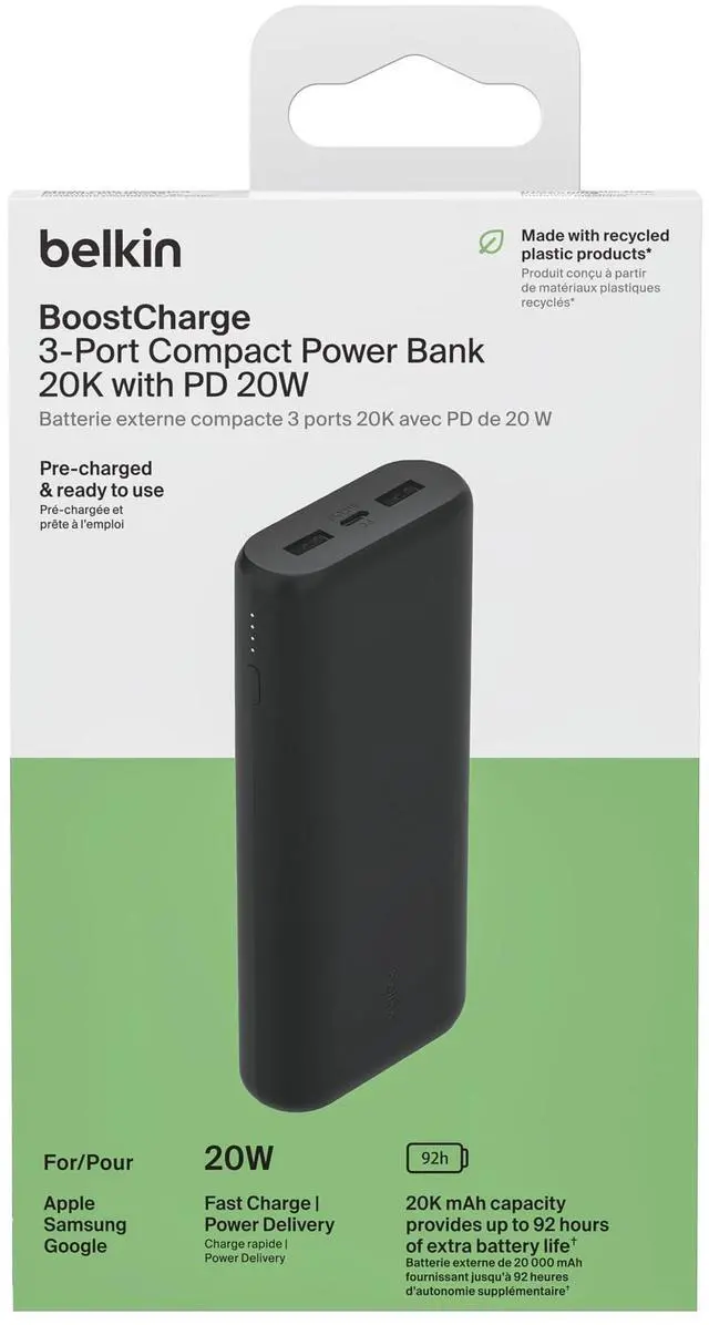 Alt view image 14 of 14 - BELKIN 20K Power Bank with 20W PD BPB014btBK