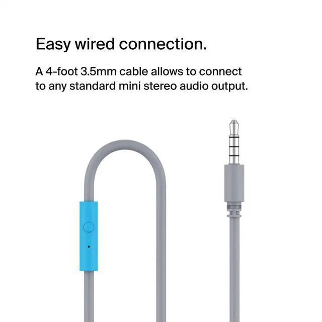 Alt view image 13 of 14 - Belkin SoundForm Mini Wired On-Ear Headphones for Kids - Stereo - Mini-phone (3.5mm) - Wired - On-ear, Over-the-head - Binaural - Ear-cup - Blue