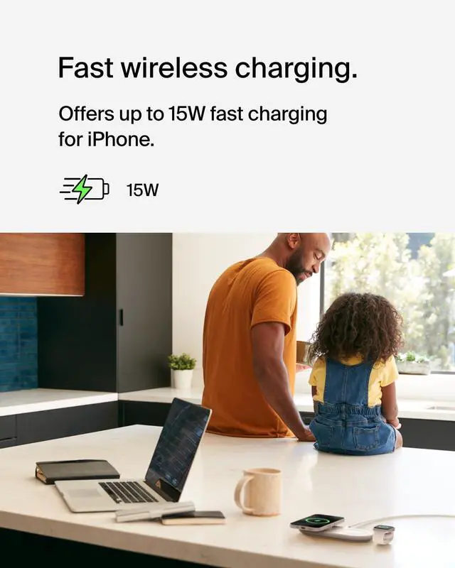 Alt view image 3 of 8 - Belkin BoostCharge Pro Induction Charger - For Qi2-enabled DeviceProprietary Battery Size - Magnetic