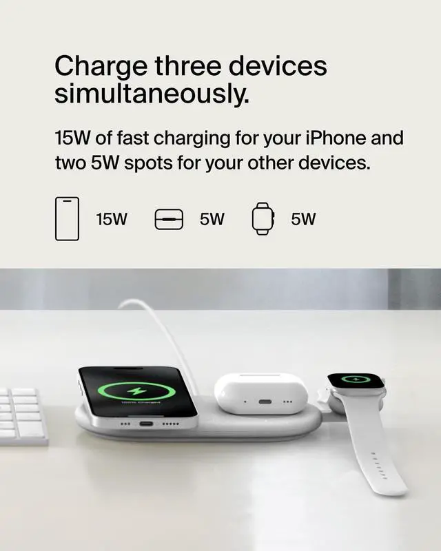 Alt view image 4 of 8 - Belkin BoostCharge Pro Induction Charger - For Qi2-enabled DeviceProprietary Battery Size - Magnetic