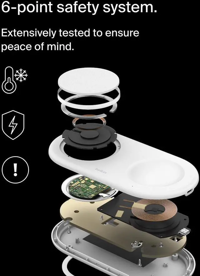Alt view image 8 of 8 - Belkin BoostCharge Pro Induction Charger - For Qi2-enabled DeviceProprietary Battery Size - Magnetic