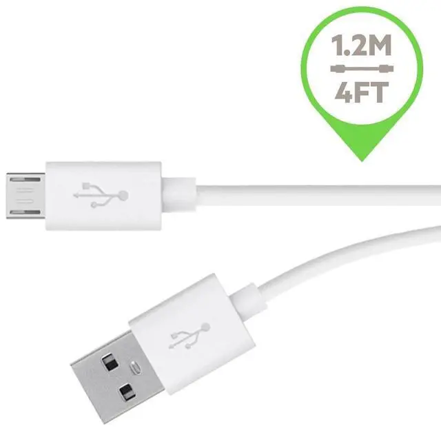 Alt view image 10 of 13 - BELKIN F2CU012bt04-WHT White Micro USB Charge/Sync Cable
