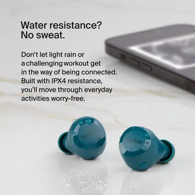 Alt view image 10 of 10 - Belkin SoundForm Bolt True Wireless In-ear Earbuds - Teal