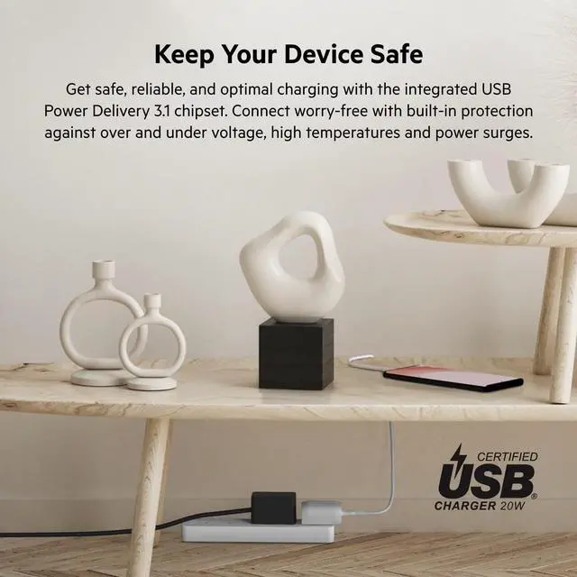 Alt view image 5 of 8 - Belkin 20W USB-C PPS WALL CHARGER - WCA006DQWH