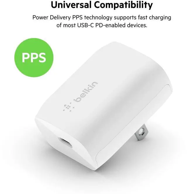 Alt view image 7 of 8 - Belkin 20W USB-C PPS WALL CHARGER - WCA006DQWH