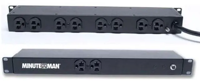 Alt view image 8 of 11 - Minuteman OES1020HV PDU 120VAC 16A 1U/0U 2FRONT/8BACK NEMA 5-15R OUTLETS