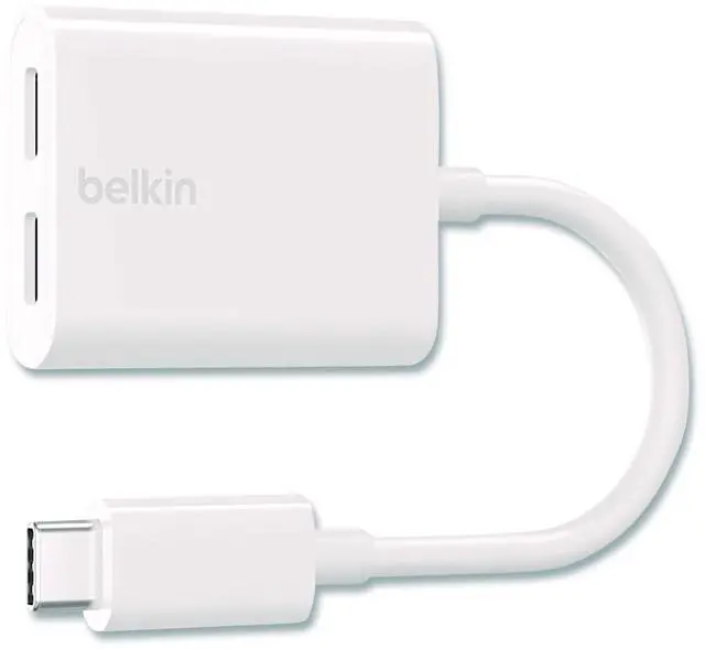 Alt view image 5 of 10 - Belkin RockStar USB-C to USB-C Audio Adapter White (F7U081btWH)
