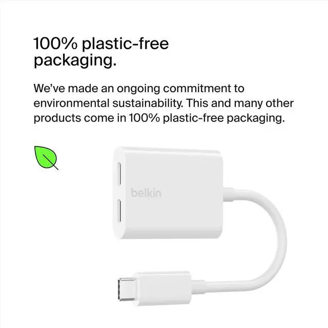 Alt view image 9 of 10 - Belkin RockStar USB-C to USB-C Audio Adapter White (F7U081btWH)