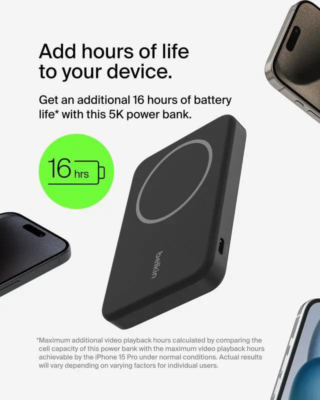 Alt view image 10 of 14 - Belkin BoostCharge 5000 mAh Power Bank - 5000 mAh - Black