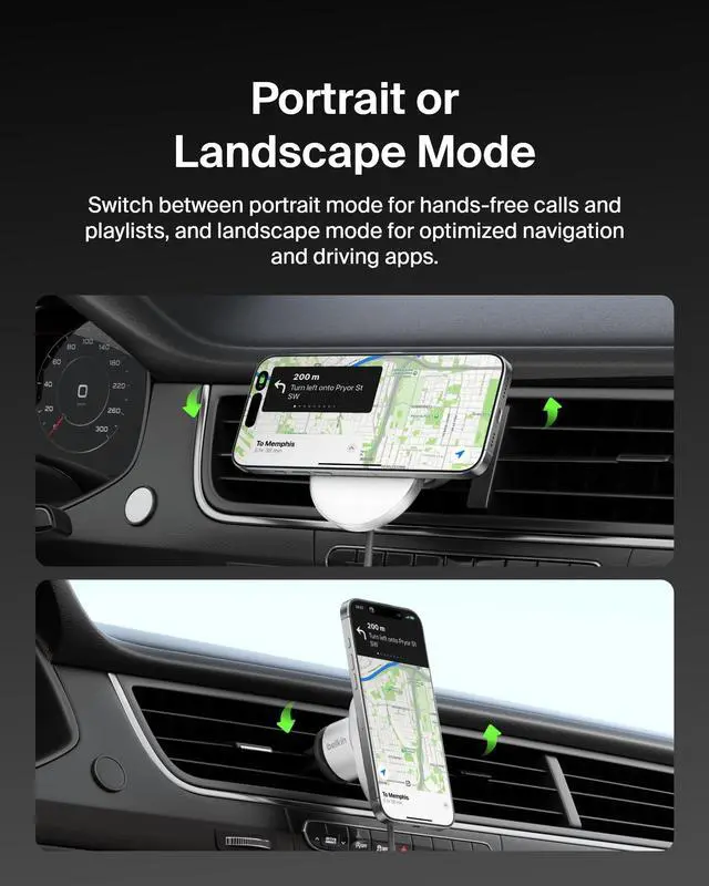 Alt view image 9 of 13 - Belkin BoostCharge Pro Magnetic Wireless Car Charger with Qi2 15W - For Qi2-enabled Device, iPhone - Input connectors: USB - MagSafe Technology, Fast Charging, Magnetic