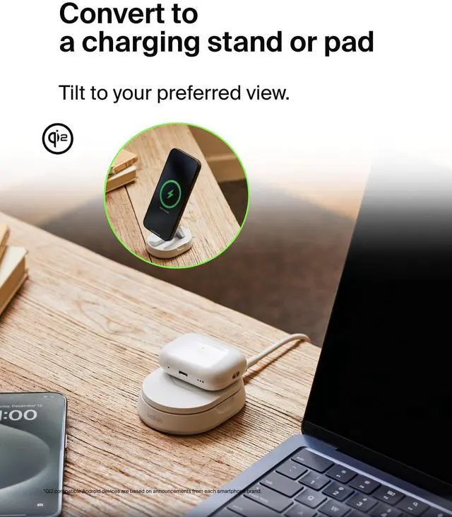 Alt view image 20 of 20 - Belkin BoostCharge Pro Convertible Magnetic Wireless Charging Stand with Qi2 15W - For Qi2-enabled Device, iPhone, Earbud - Input connectors: USB - Magnetic, Compact, MagSafe Technology