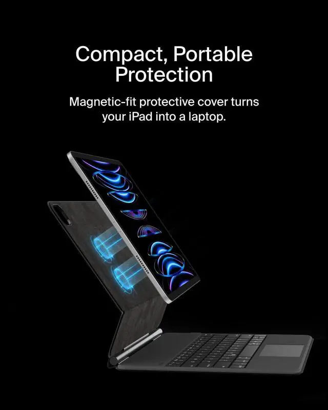 Alt view image 10 of 14 - Belkin Connect Keyboard/Cover Case (Folio) for 12.9" to 13" Apple iPad Air 13 (2024), iPad Pro (3rd Generation), iPad Pro (4th Generation), iPad Pro (5th Generation), iPad Pro (6th Generatio