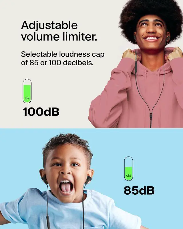 Alt view image 8 of 13 - Belkin SoundForm USB-C Wired Earbuds with Adjustable Volume Limiter - Black