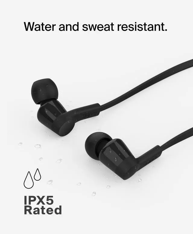 Alt view image 10 of 13 - Belkin SoundForm USB-C Wired Earbuds with Adjustable Volume Limiter - Black