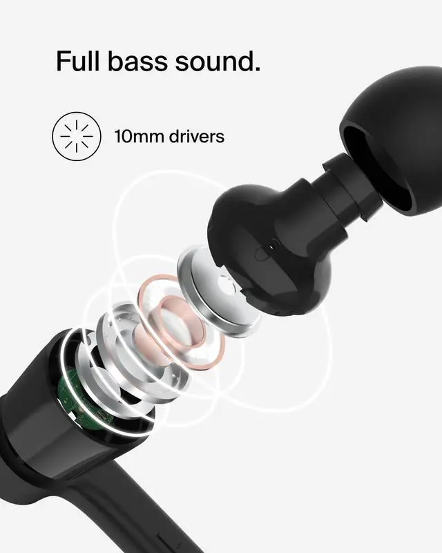 Alt view image 12 of 13 - Belkin SoundForm USB-C Wired Earbuds with Adjustable Volume Limiter - Black