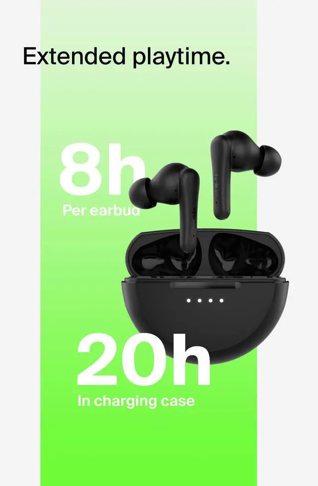Alt view image 9 of 14 - Belkin SoundForm Rhythm True Wireless Earbuds - Black