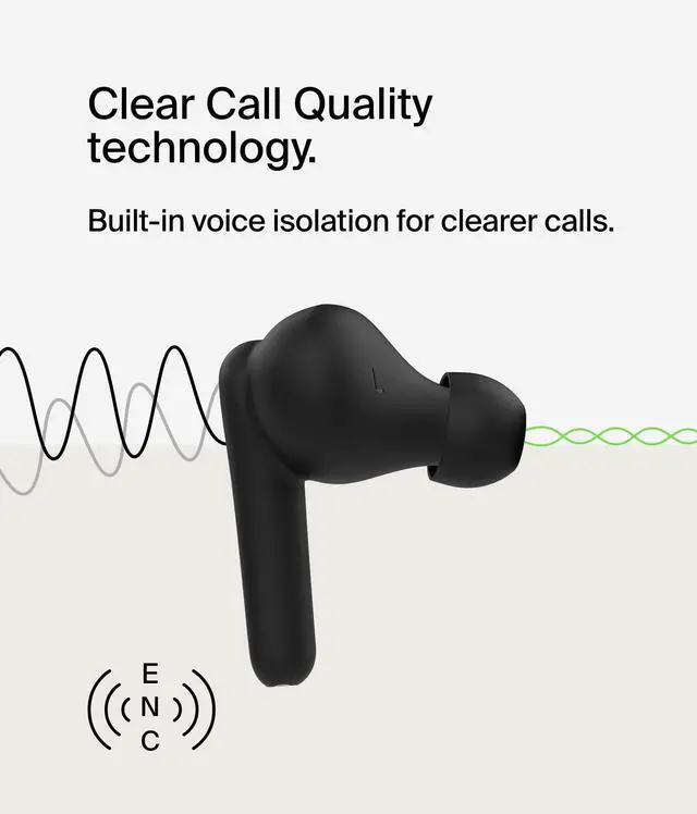 Alt view image 10 of 14 - Belkin SoundForm Rhythm True Wireless Earbuds - Black