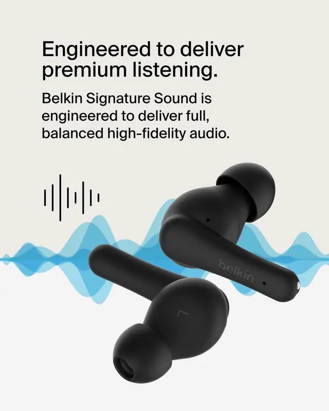 Alt view image 12 of 14 - Belkin SoundForm Rhythm True Wireless Earbuds - Black