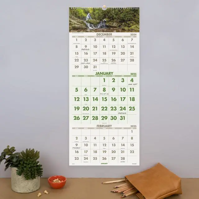 Alt view image 3 of 7 - AT-A-GLANCE® 2026 Scenic Three Month Wall Calendar, Large, 12" x 27"