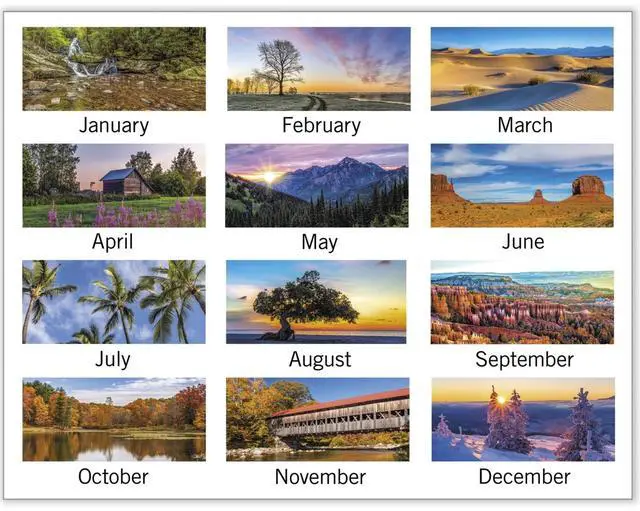 Alt view image 4 of 7 - AT-A-GLANCE® 2026 Scenic Three Month Wall Calendar, Large, 12" x 27"