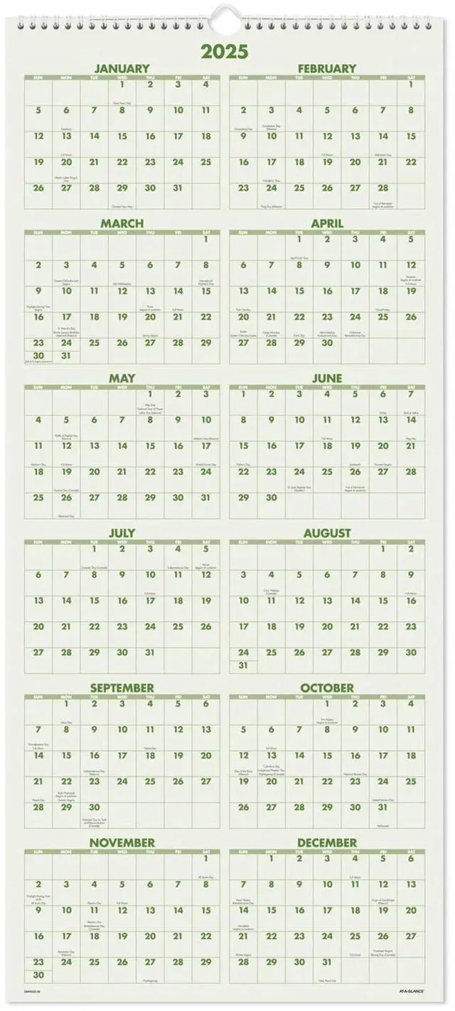 Alt view image 7 of 7 - AT-A-GLANCE® 2026 Scenic Three Month Wall Calendar, Large, 12" x 27"